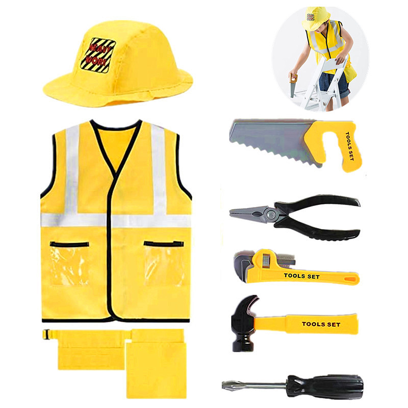 Tools Workshop For Kids - 3-6Y Kids Construction Worker Costume Toddler