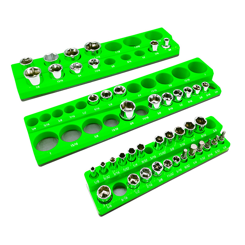 Hand Tools In Workshop - Socket Organizer Tray Magnetic Holder Rail
