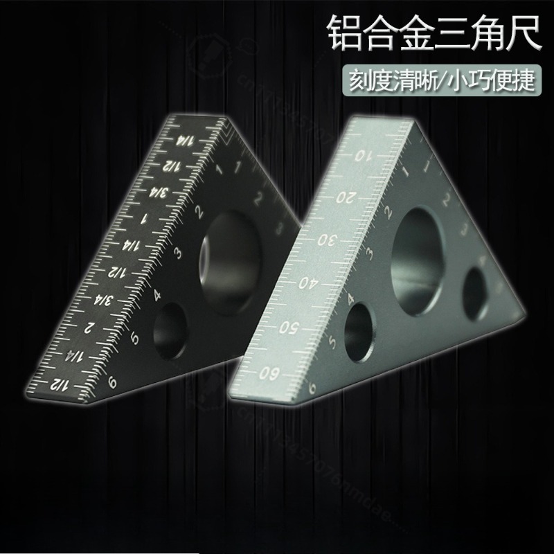 Marking Tools In Workshop - Thick Aluminum Triangle Ruler 90/45° Woodworking