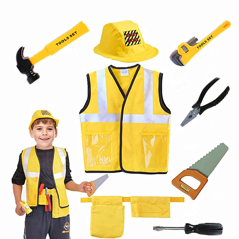 Tools Workshop For Kids - Toddler Construction Worker Vest Costume, Worker