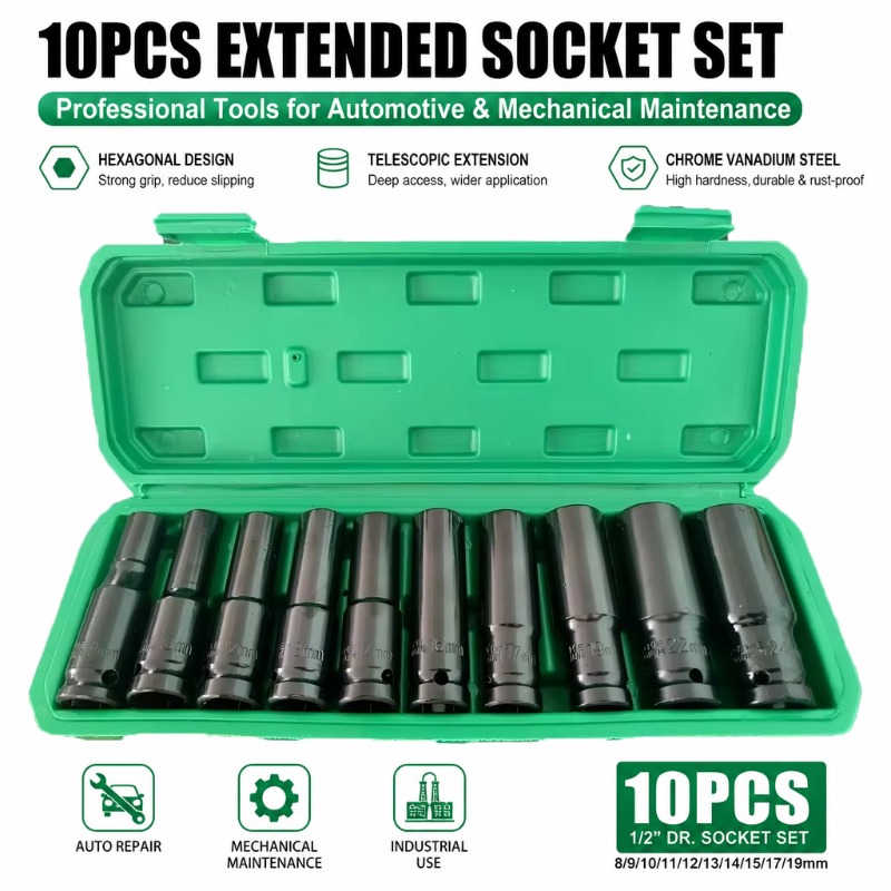Car Workshop Tools Kit - 10Pcs 1/2