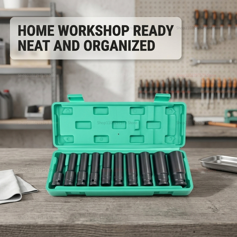 Car Workshop Tools Kit - 10pcs Socket Wrench Set 8-24mm Adjustable