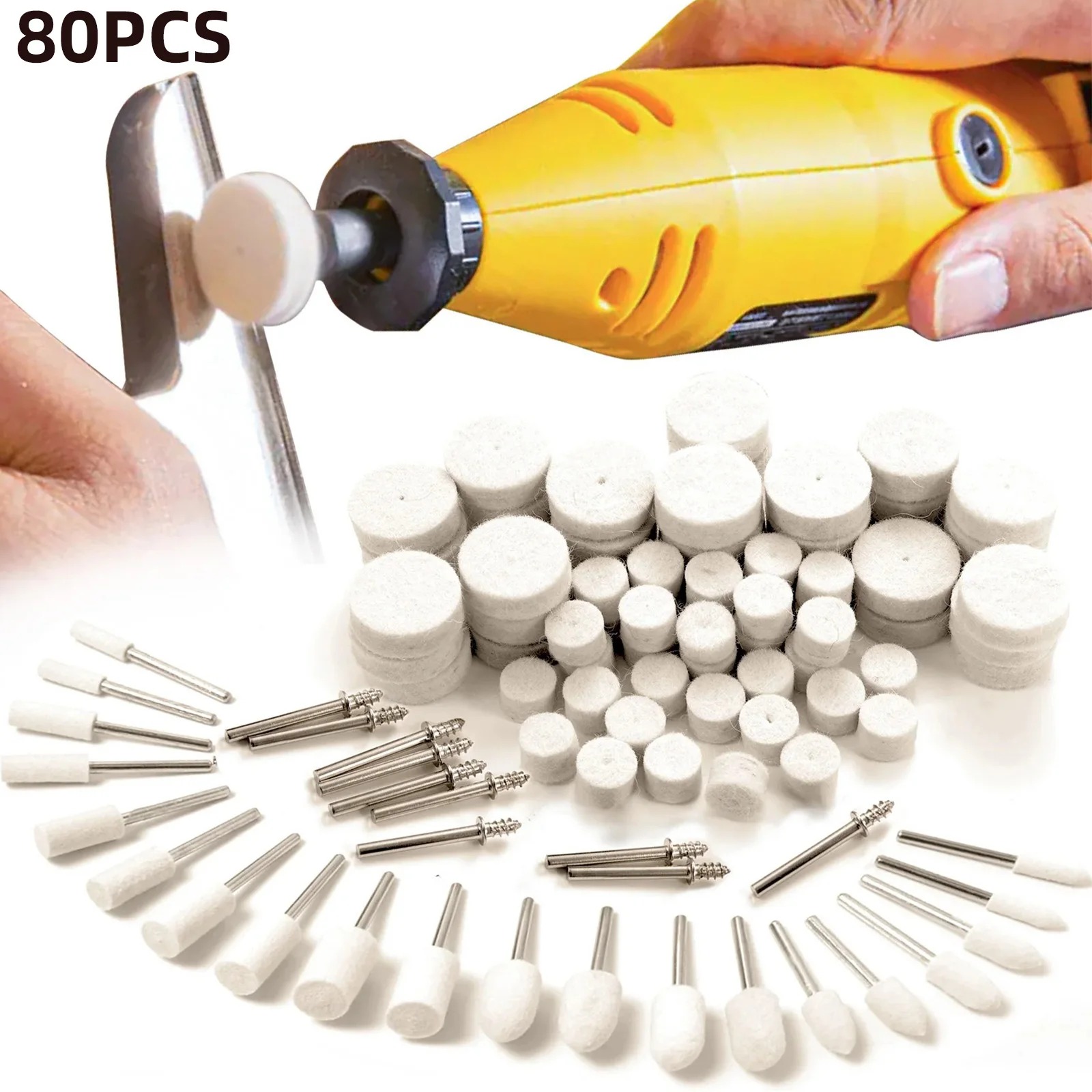 Tools Jewelry Making - 80PCS Wool Felt Buffing Wheel Kit,