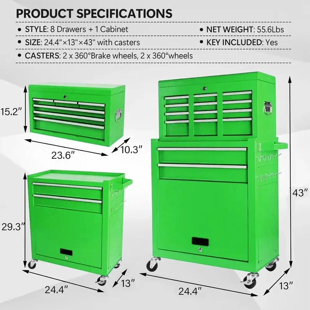 Portable 8 Drawer Rolling Tool - Workshop Use Tools review and price