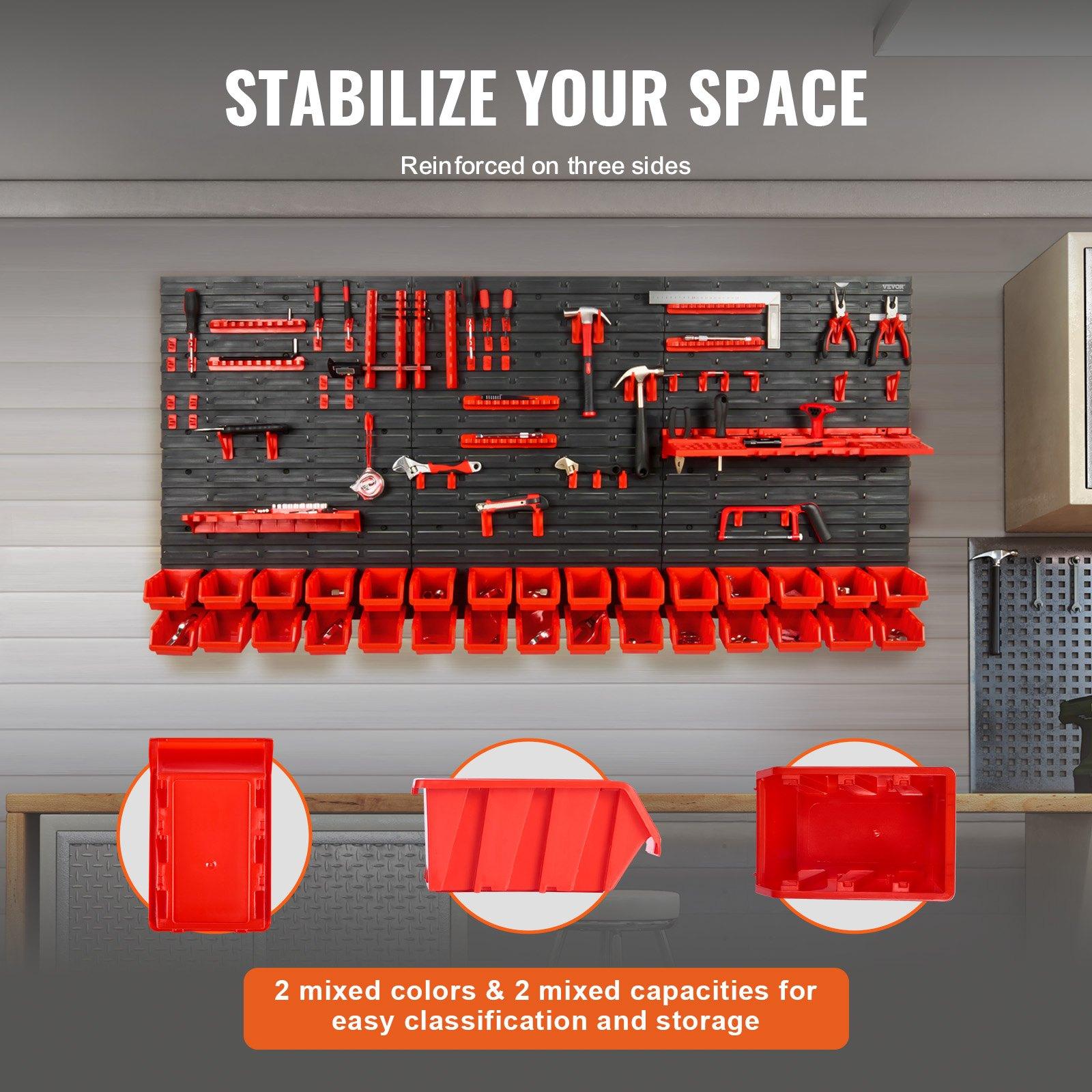 Wall Mounted 30-Bin Plastic Pa - Workshop Tools Holder review and price