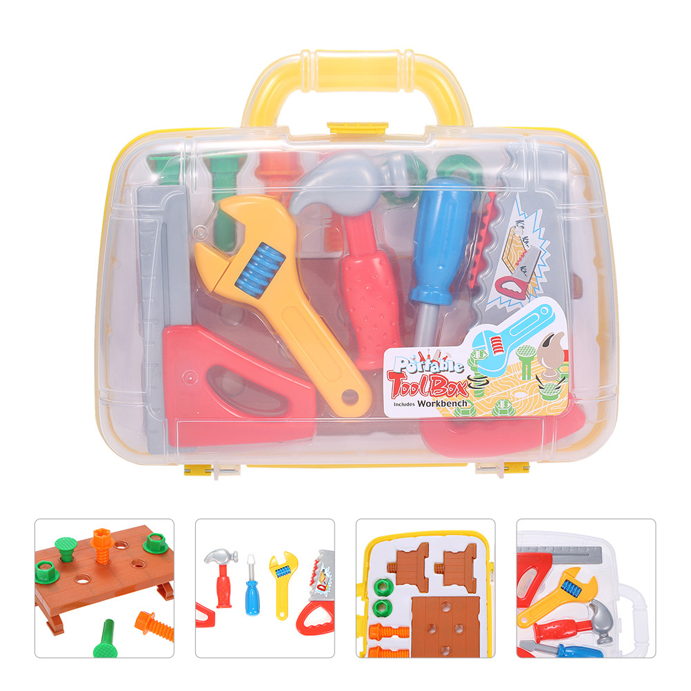 1Set Plastic Tool Box Kid Hand - Tools Workshop For Kids review and price