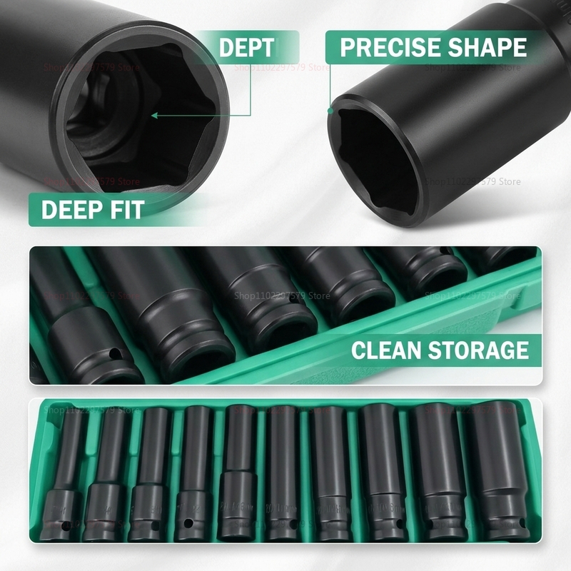 10pcs Socket Wrench Set 8-24mm - Car Workshop Tools Kit review and price